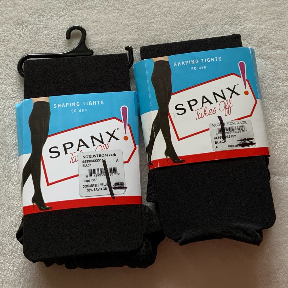 (2) NEW Spanx takes off  Shaping Tights 50 den